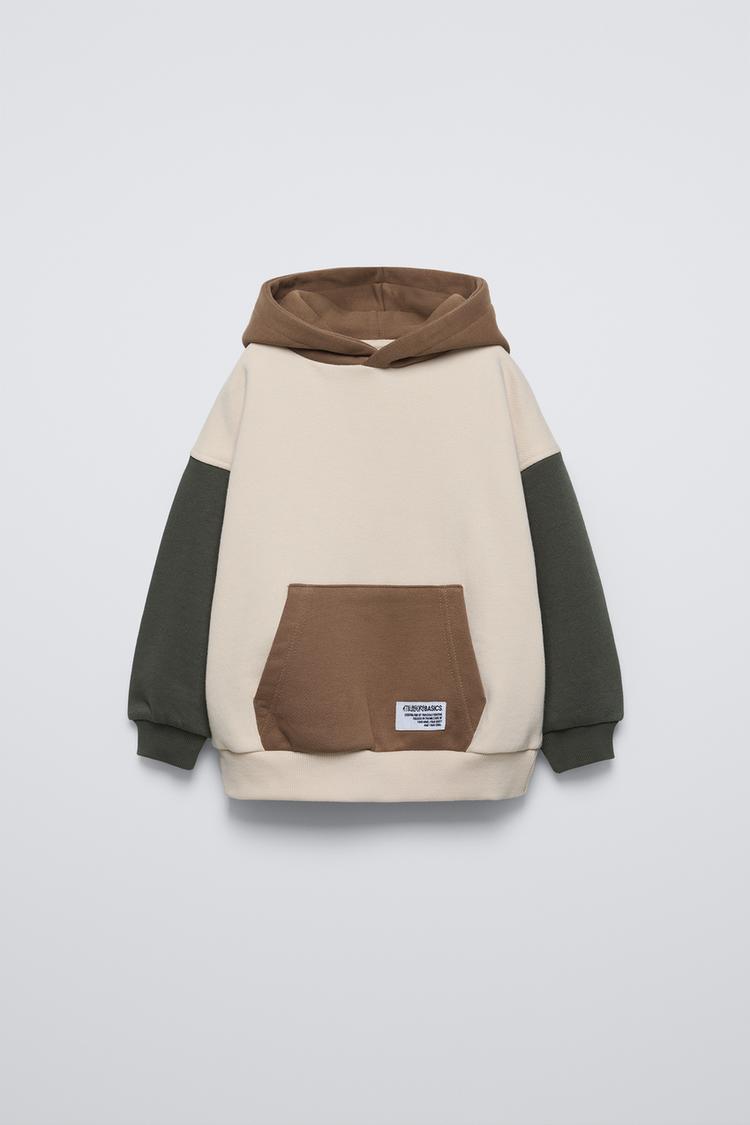 BLOCK COLOR HOODED SWEATSHIRT