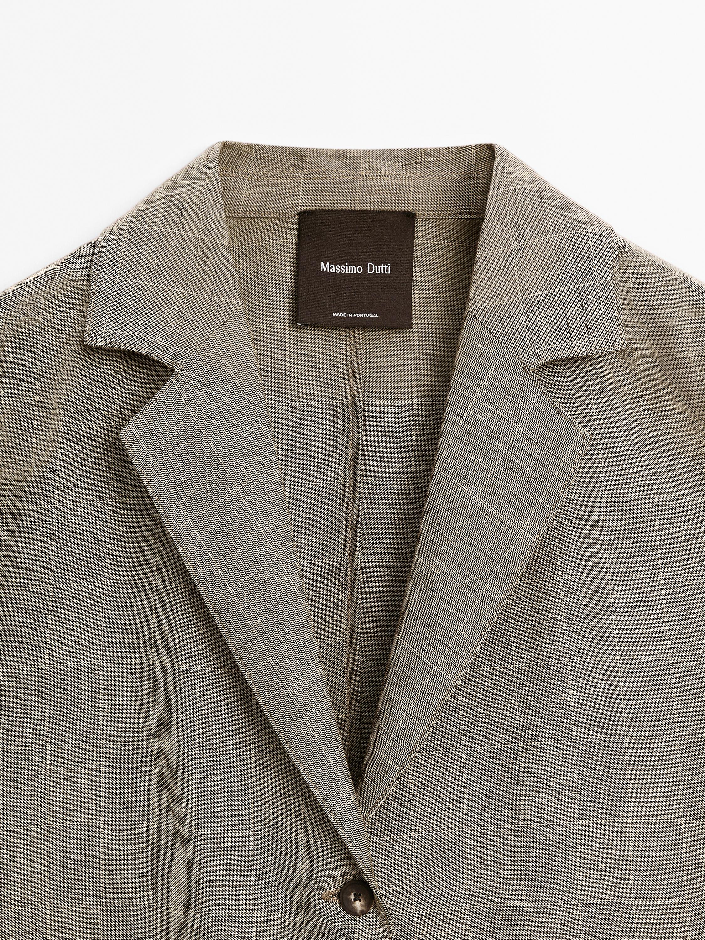 Lightweight check cotton blend blazer