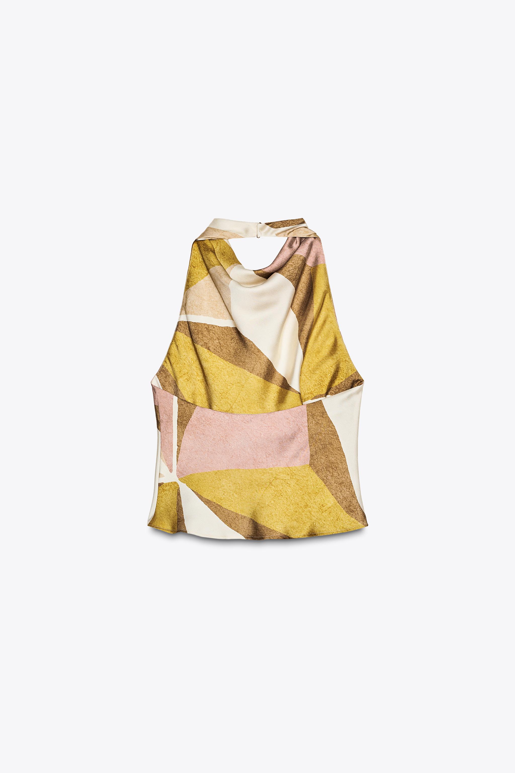 TOP HALTER À IMPRIMÉ GÉOMÉTRIQUE
