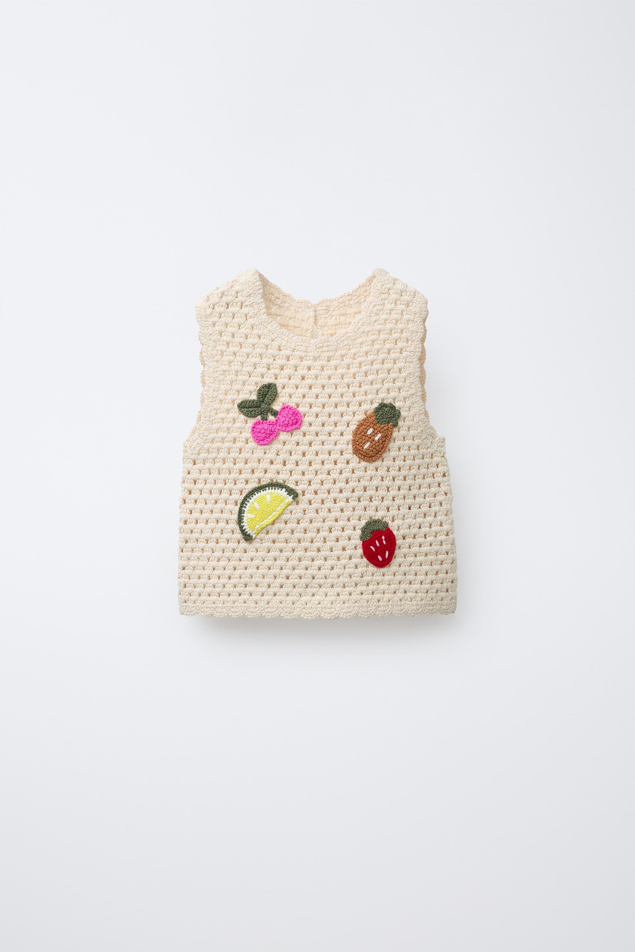 TOP EN MAILLE FRUITS AU CROCHET