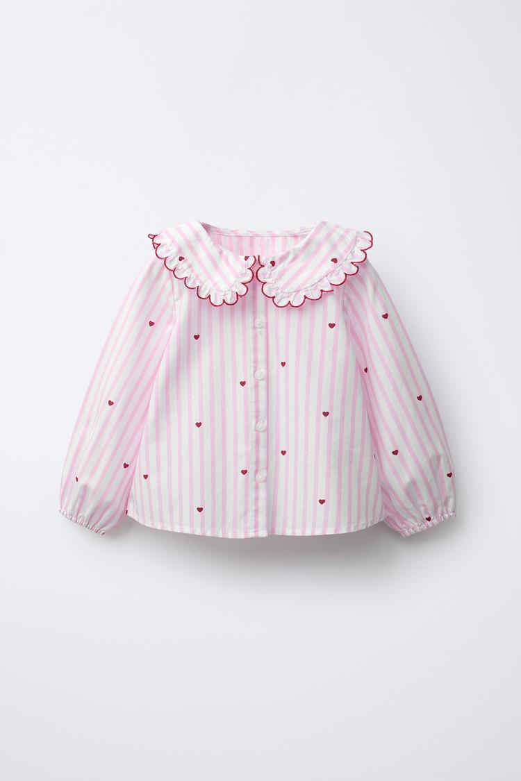 STRIPED AND HEART SHIRT - Zara product image