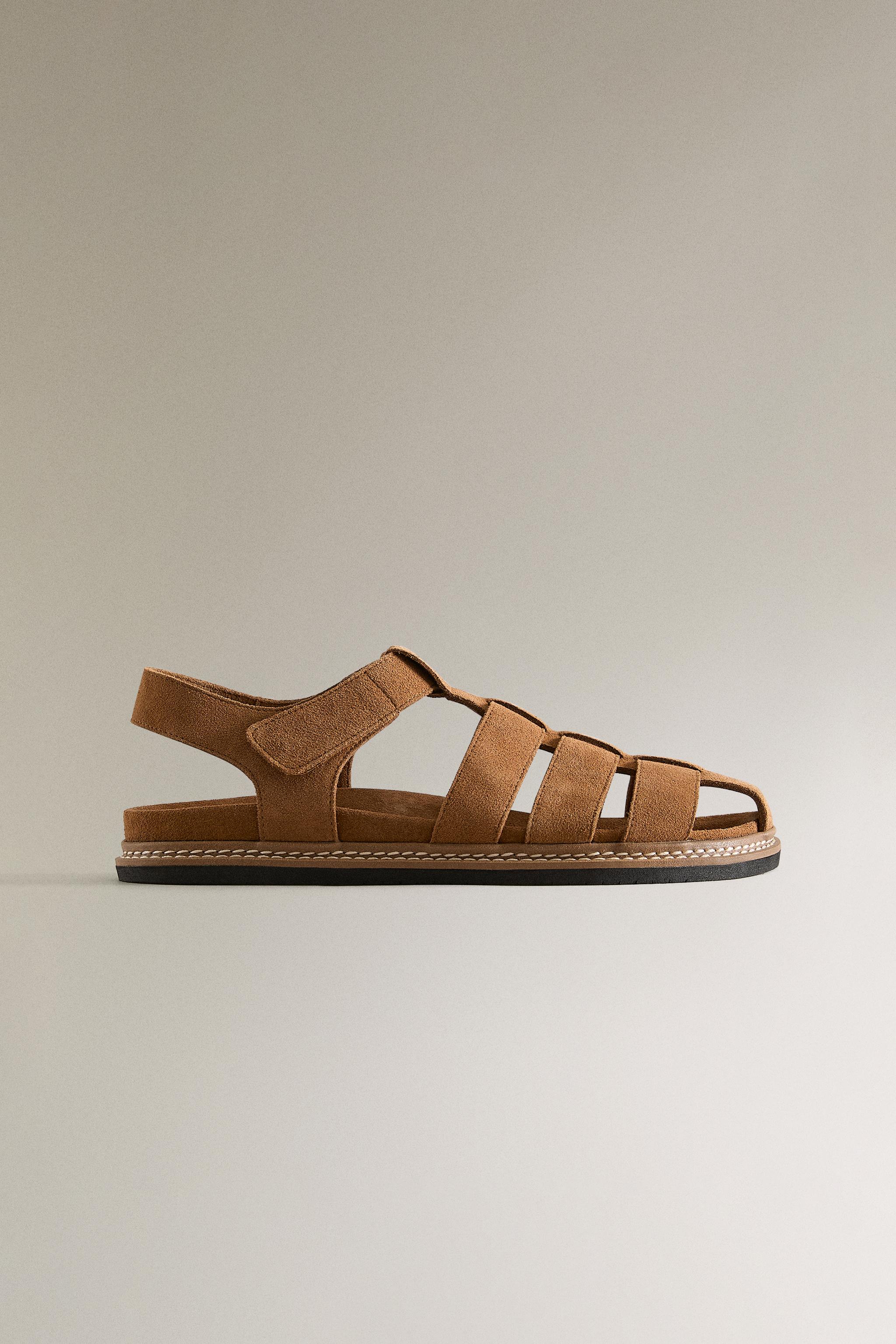 LEATHER CAGE SANDALS