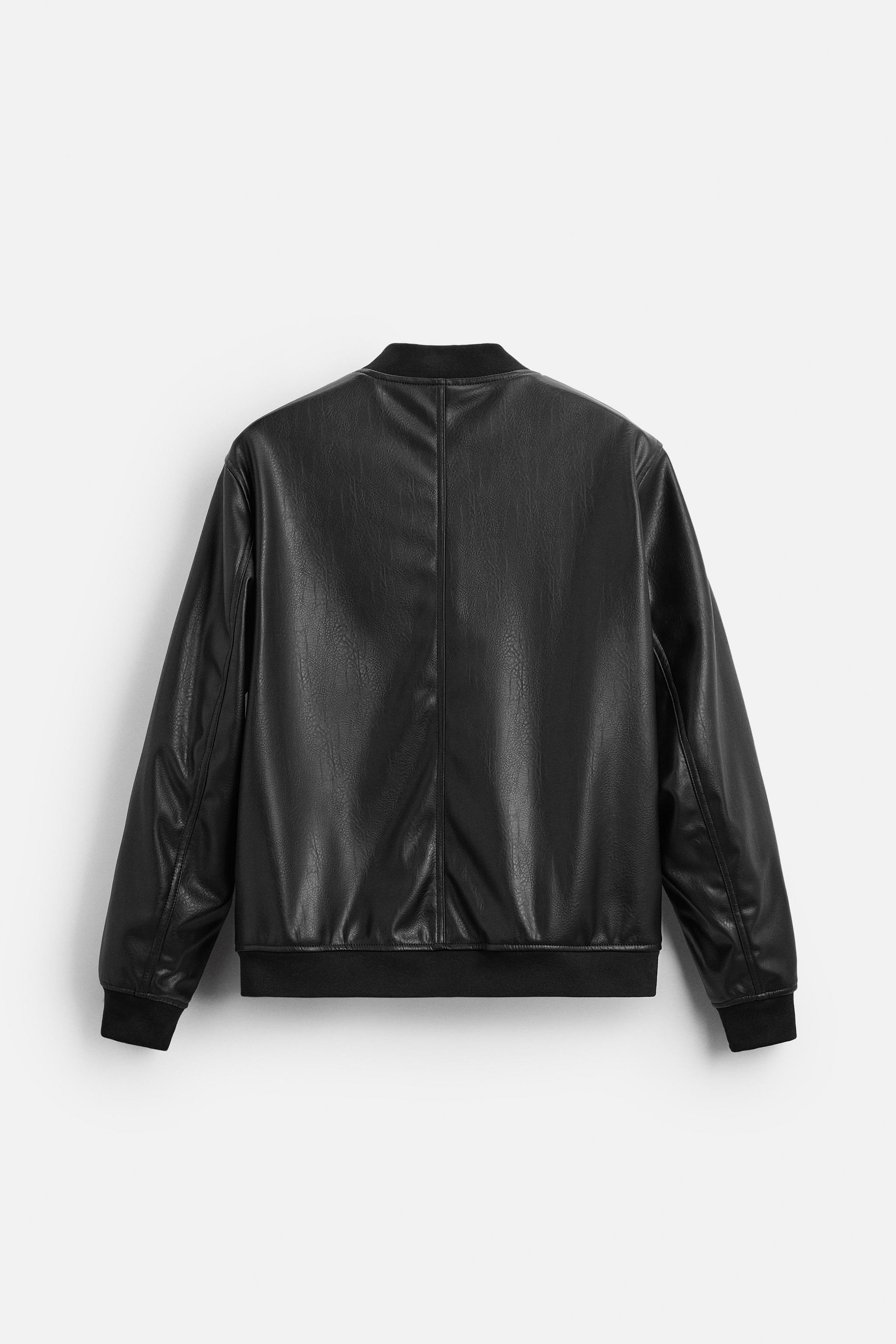 FAUX LEATHER BOMBER JACKET