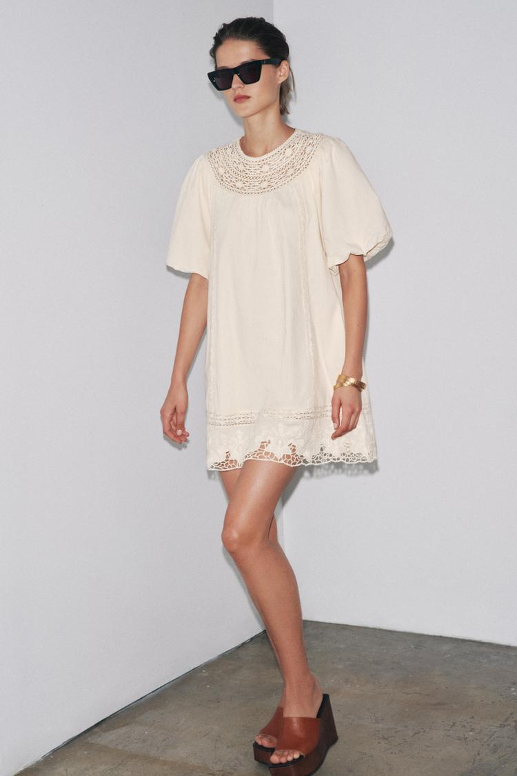 ZW COLLECTION EMBROIDERED SHORT DRESS - Zara product image