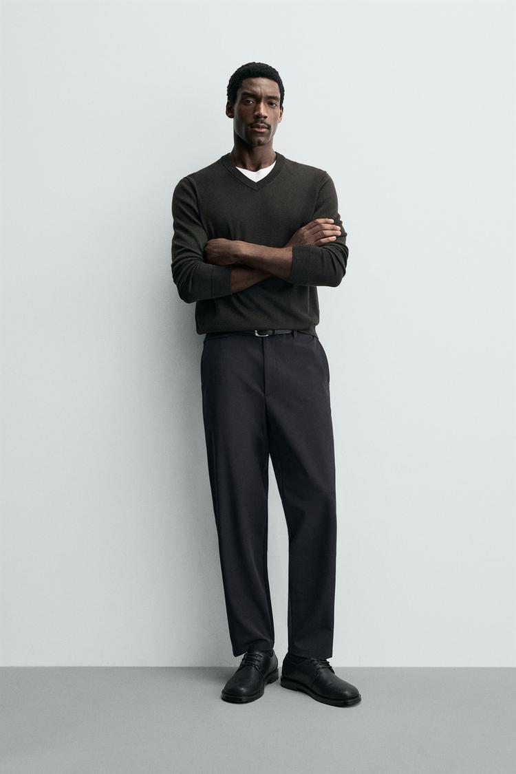 REGULAR FIT STRETCH PANTS - Zara product image