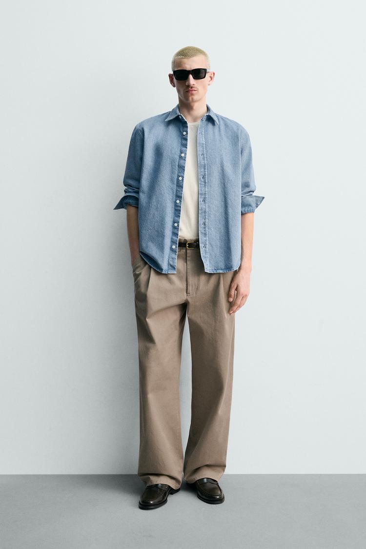 WASHED REGULAR FIT DENIM SHIRT - Zara product image