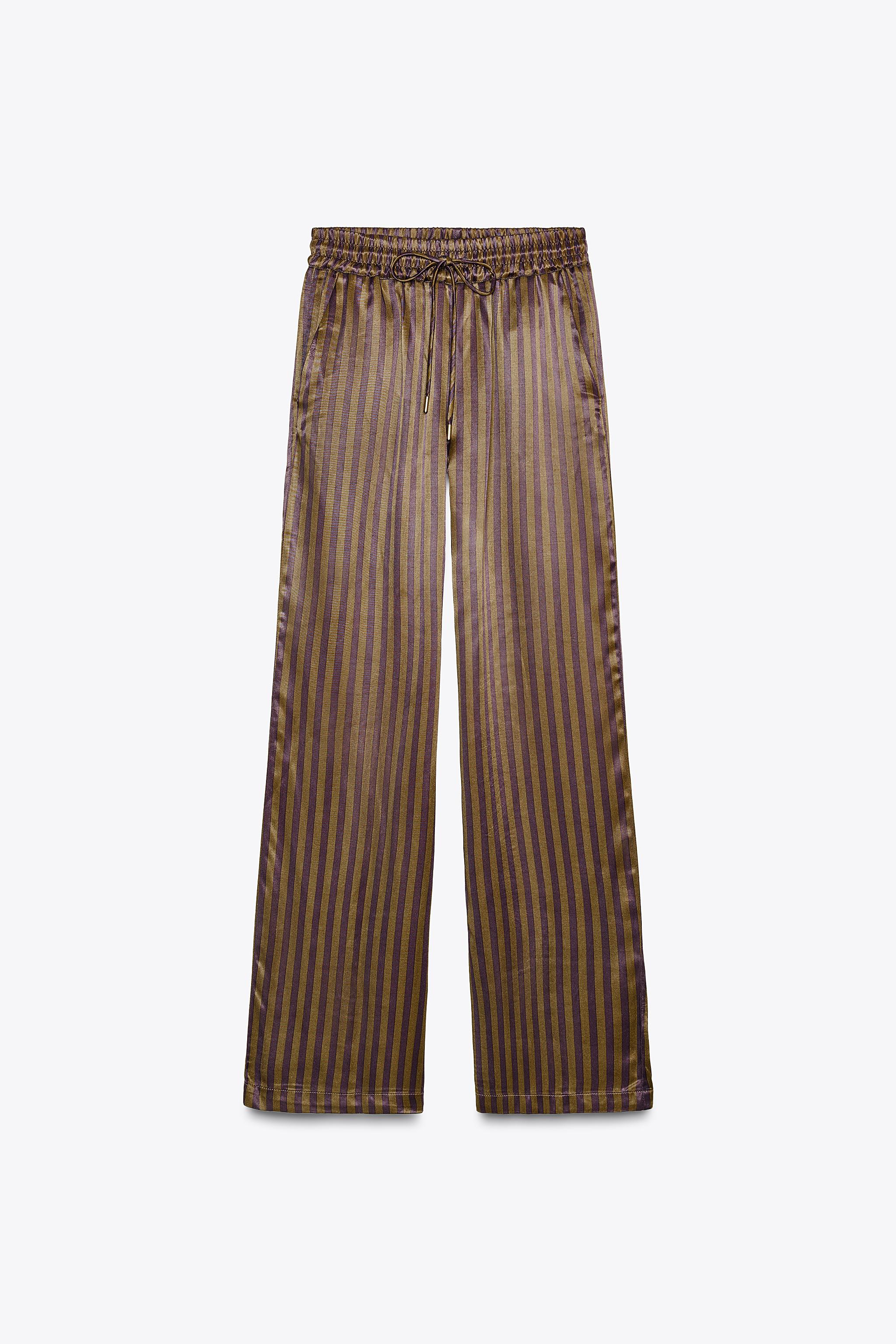 PANTALON SATINÉ À RAYURES