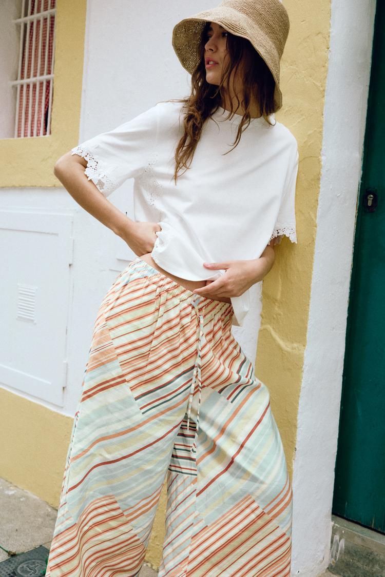 SHORT SLEEVE LACE T-SHIRT - Zara product image