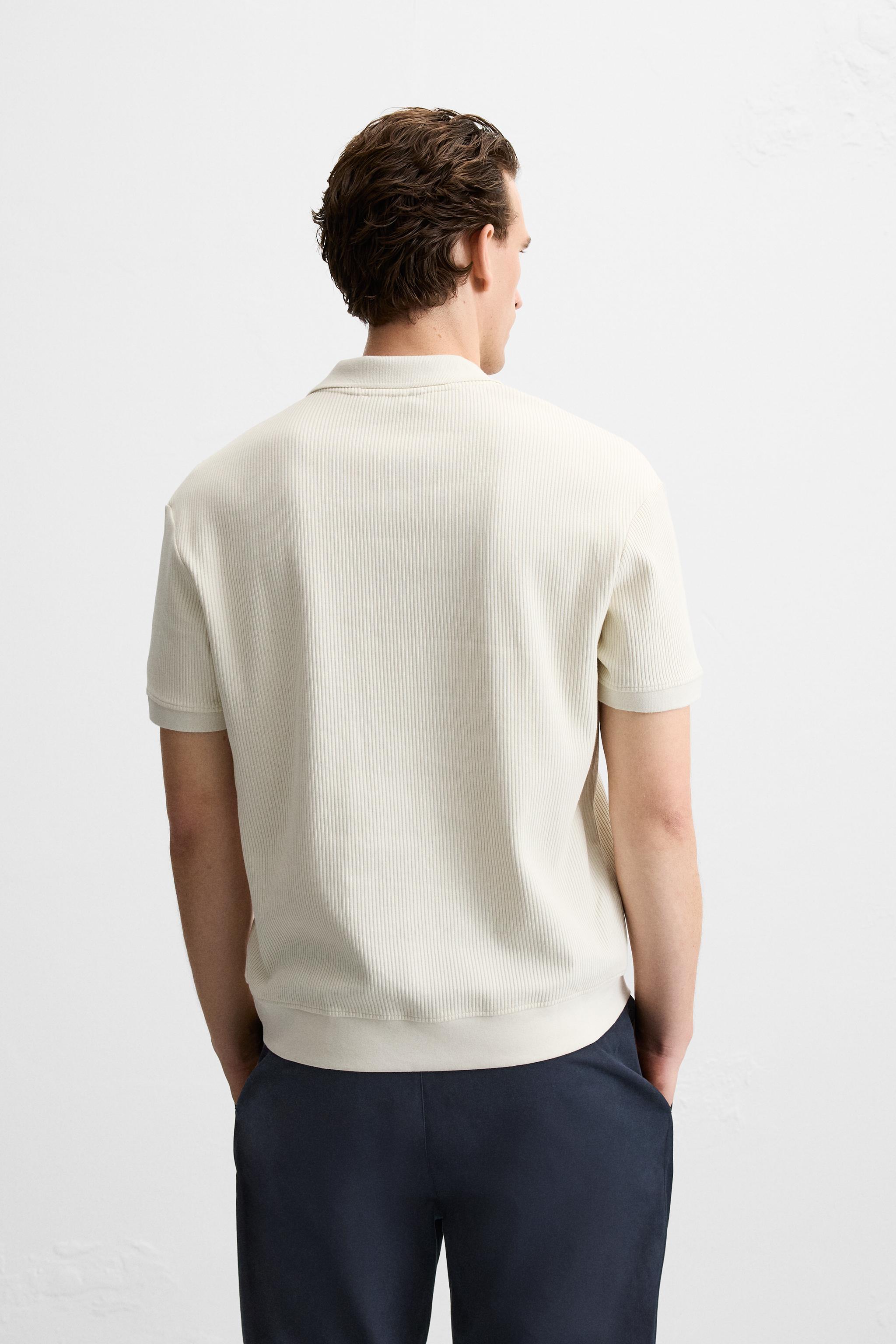 RIB STRUCTURED POLO SHIRT