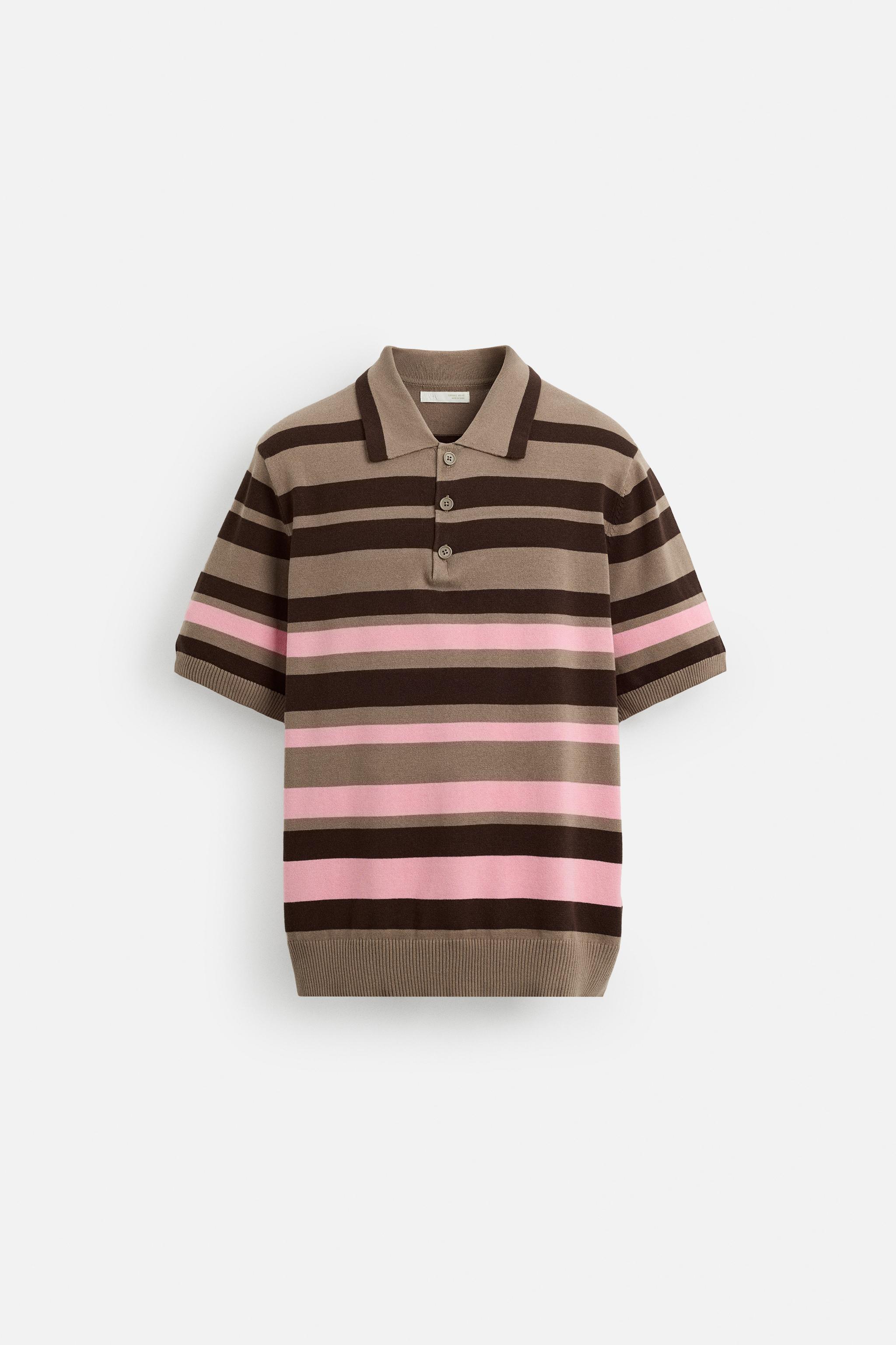 JACQUARD STRIPED KNIT POLO SHIRT