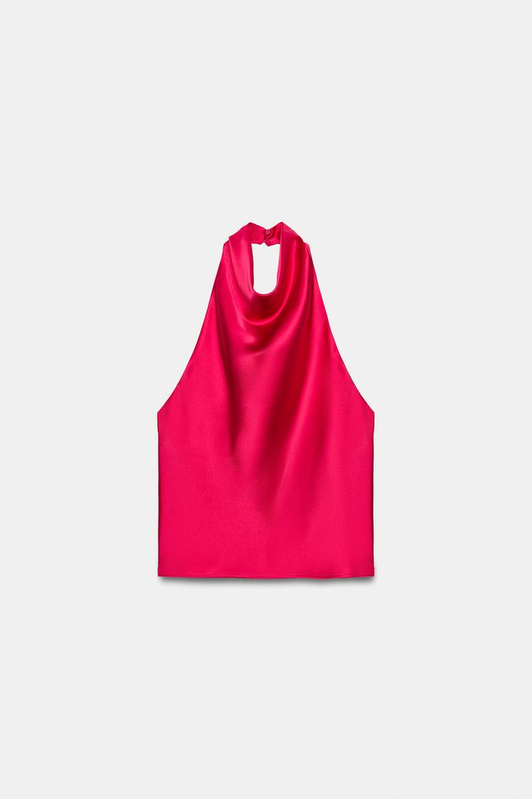 SATIN HALTER TOP - Zara product image