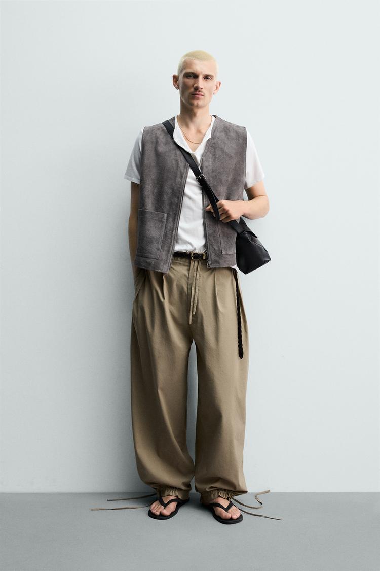 RELAXED FIT SUEDE VEST - Zara product image