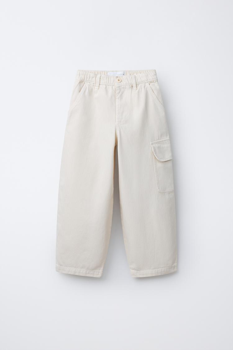 HERRINGBONE CARGO PANTS - Zara product image