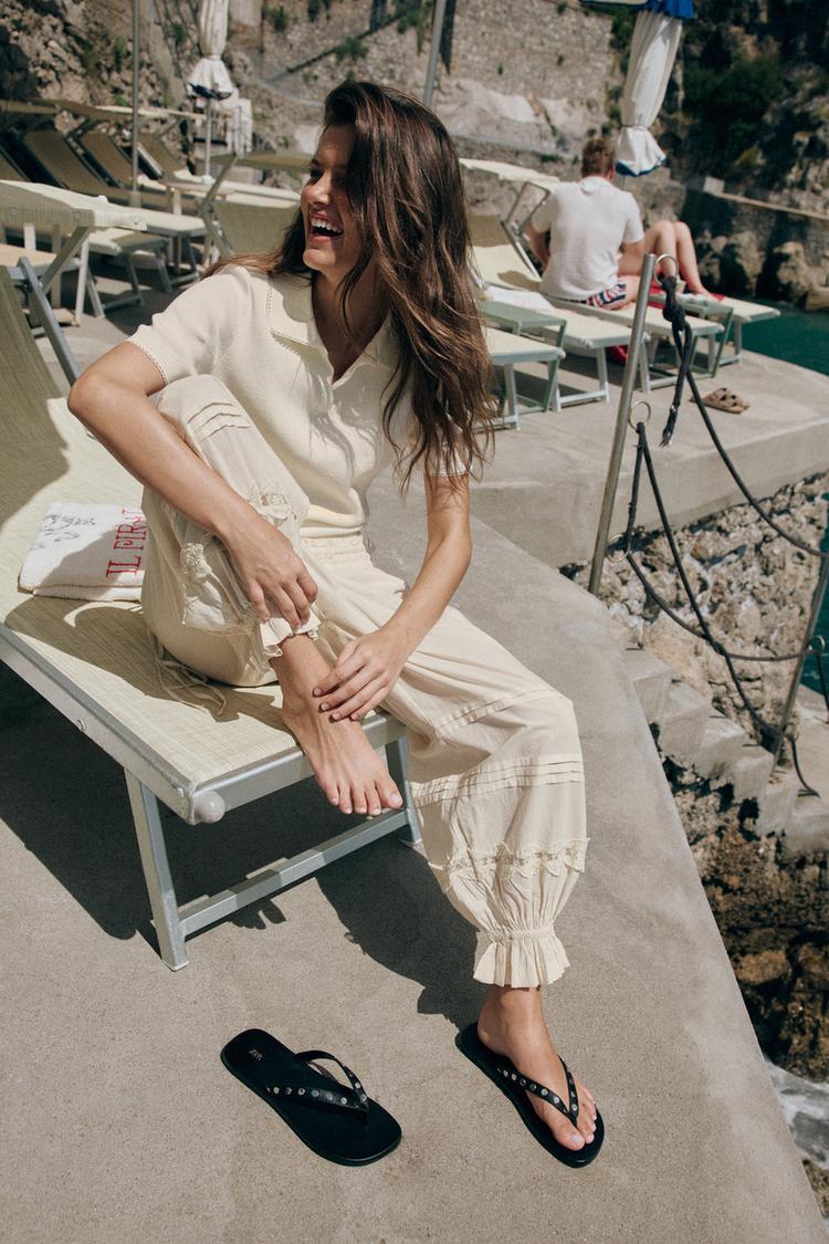 PLEATED LACE PANTS - Zara product image