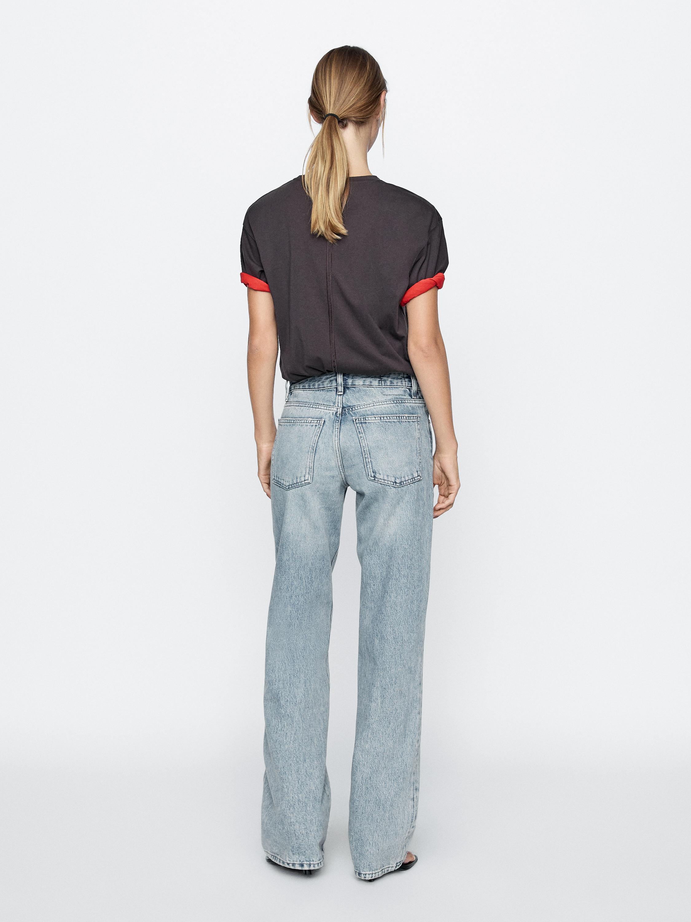 Low-rise straight-leg jeans