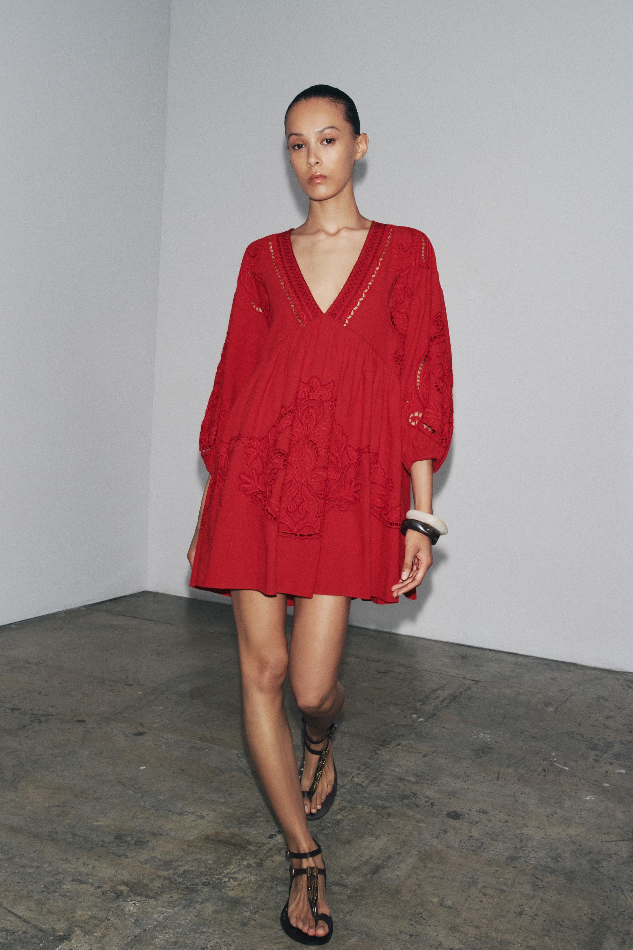 ZW COLLECTION SHORT EMBROIDERED DRESS