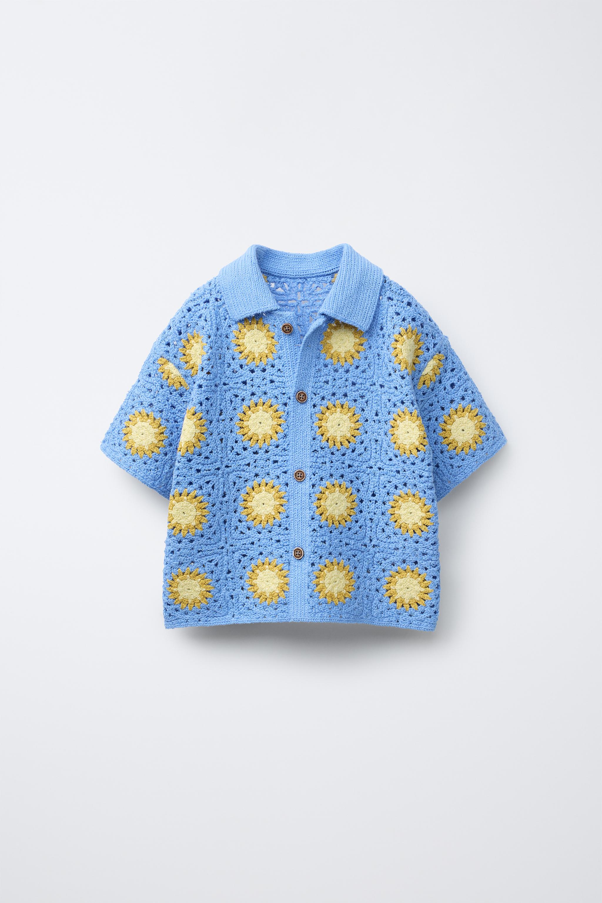 CROCHET SUN KNIT SHIRT