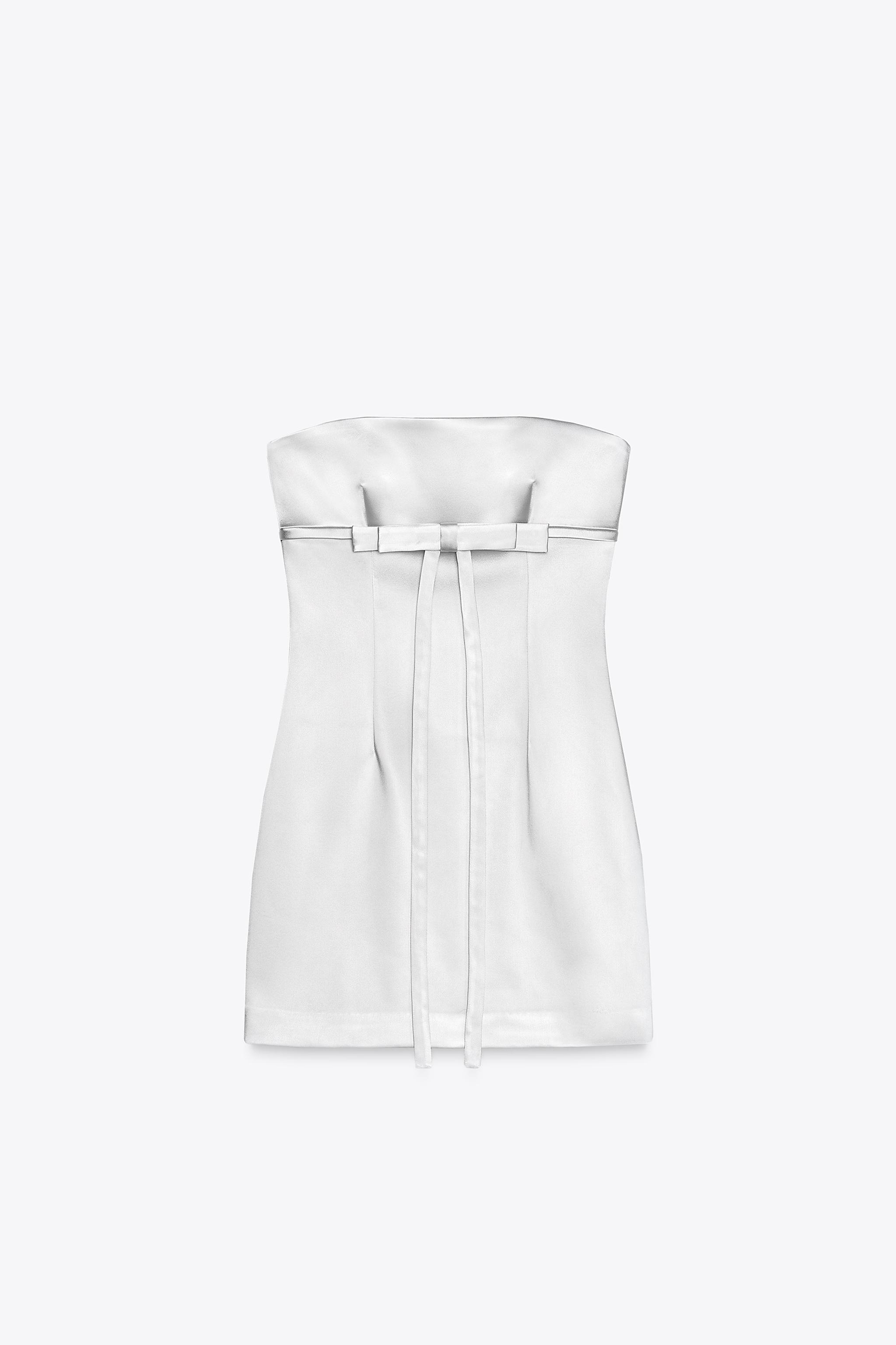 ROBE SATINÉE BUSTIER AVEC LACET