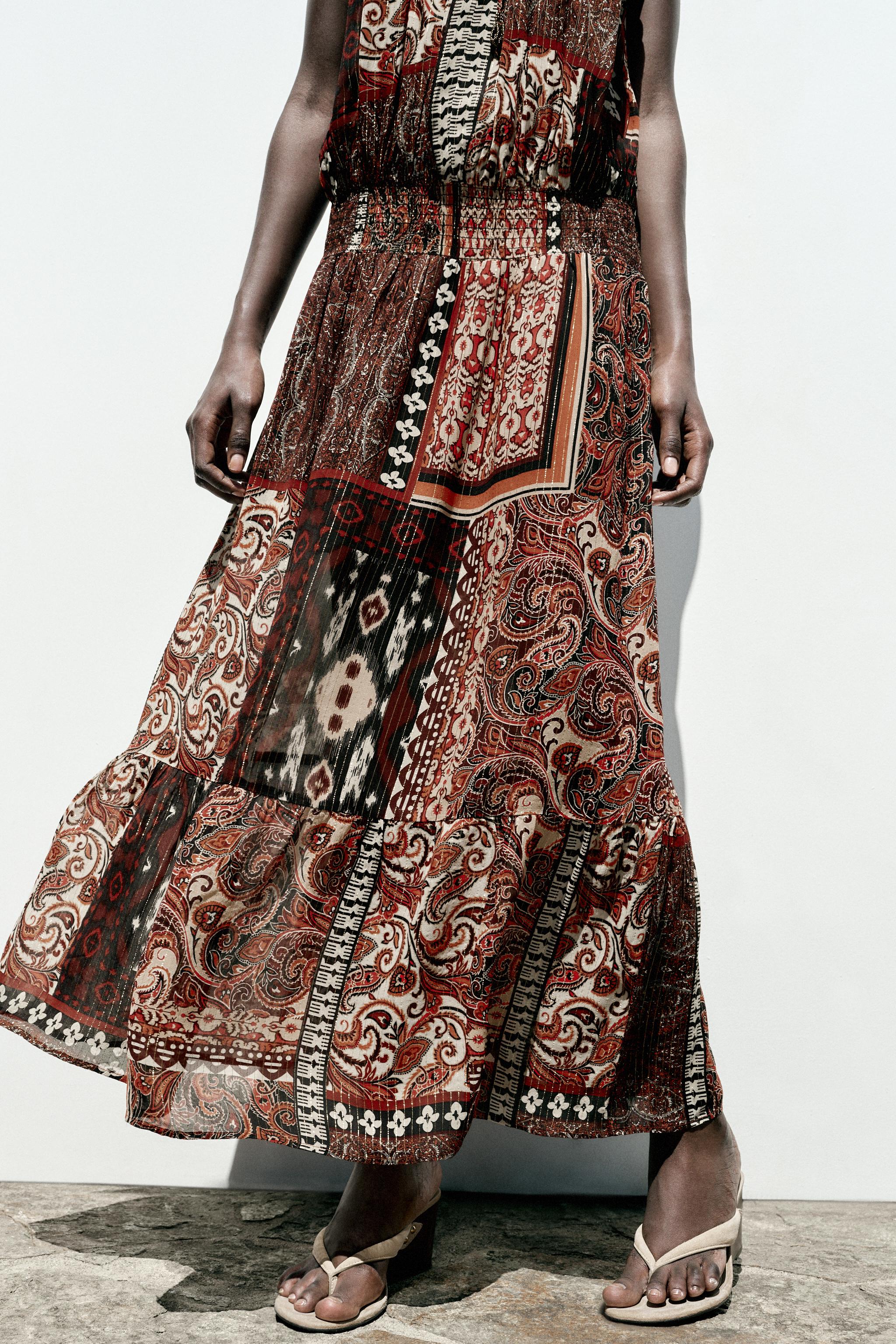 METALLIC THREAD PRINT DRESS