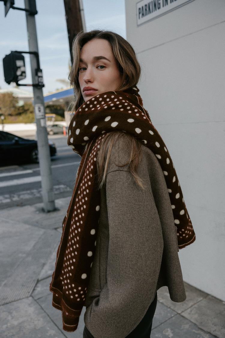 POLKA DOT PRINT SCARF - Zara product image
