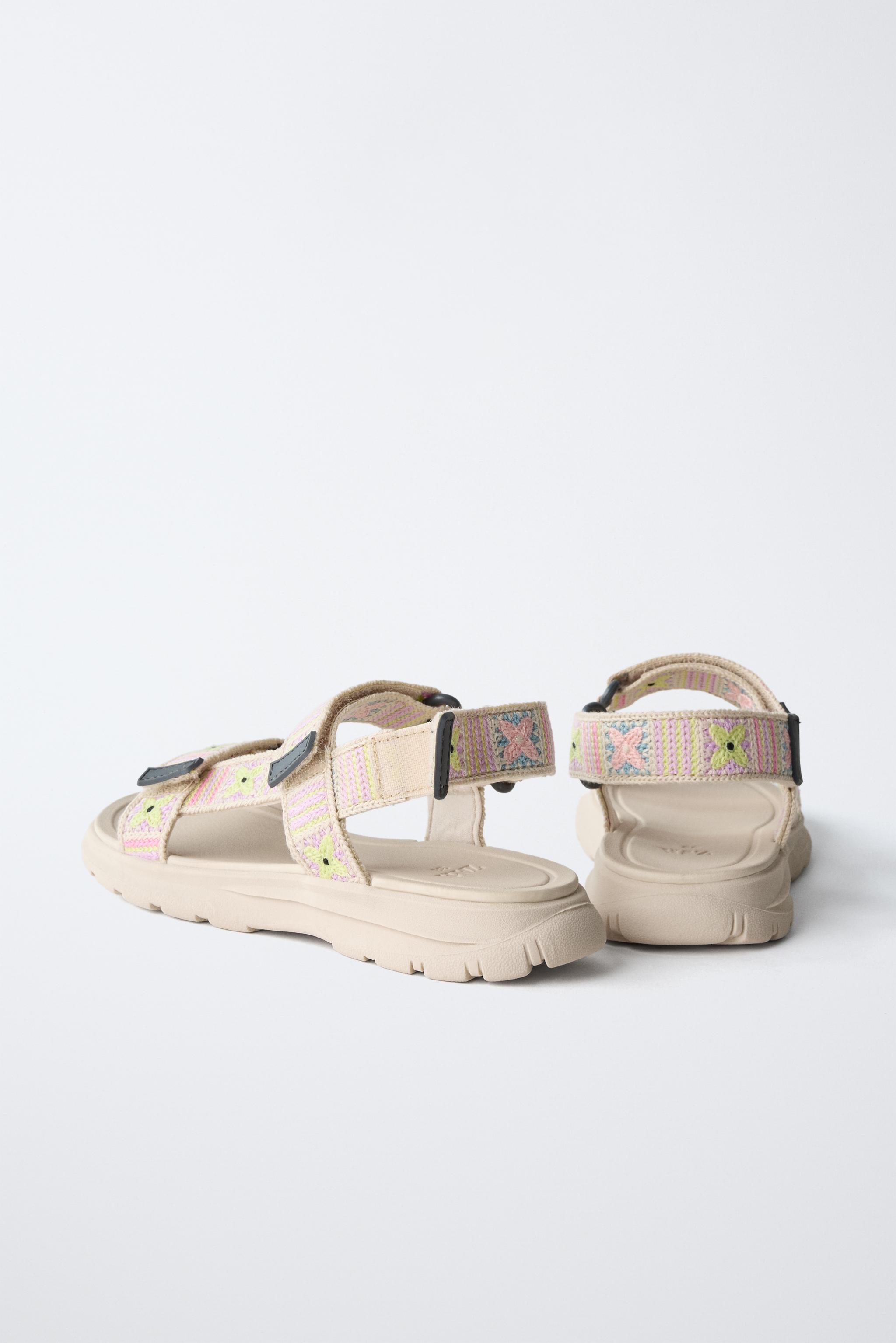CROCHET EFFECT TECHNICAL SANDALS
