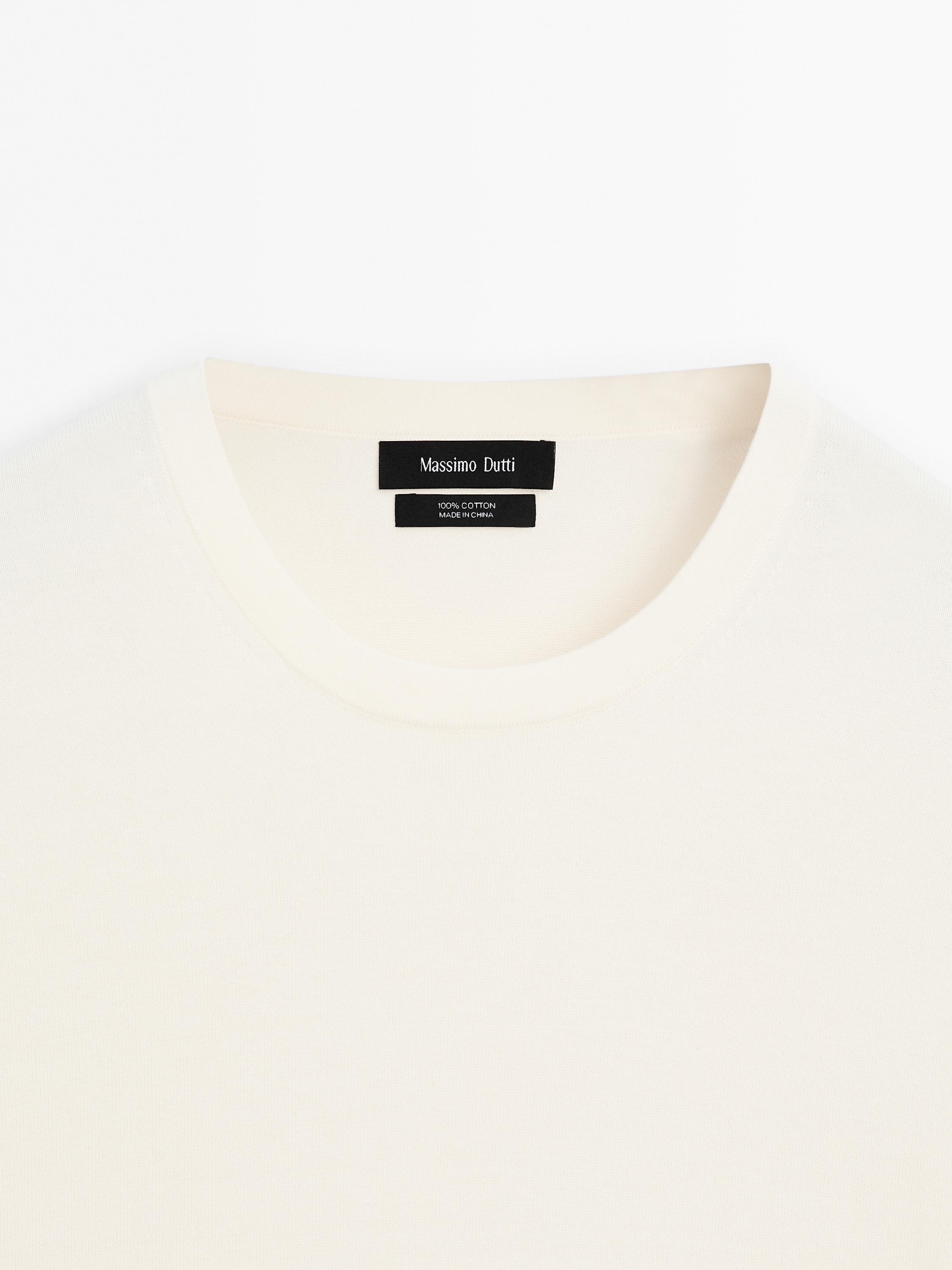 100% cotton short sleeve knit sweater