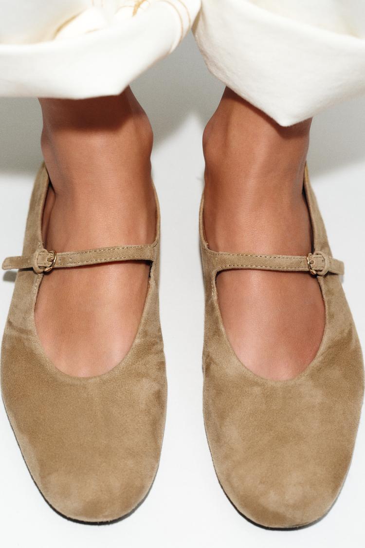 SUEDE BALLET FLATS - Zara product image