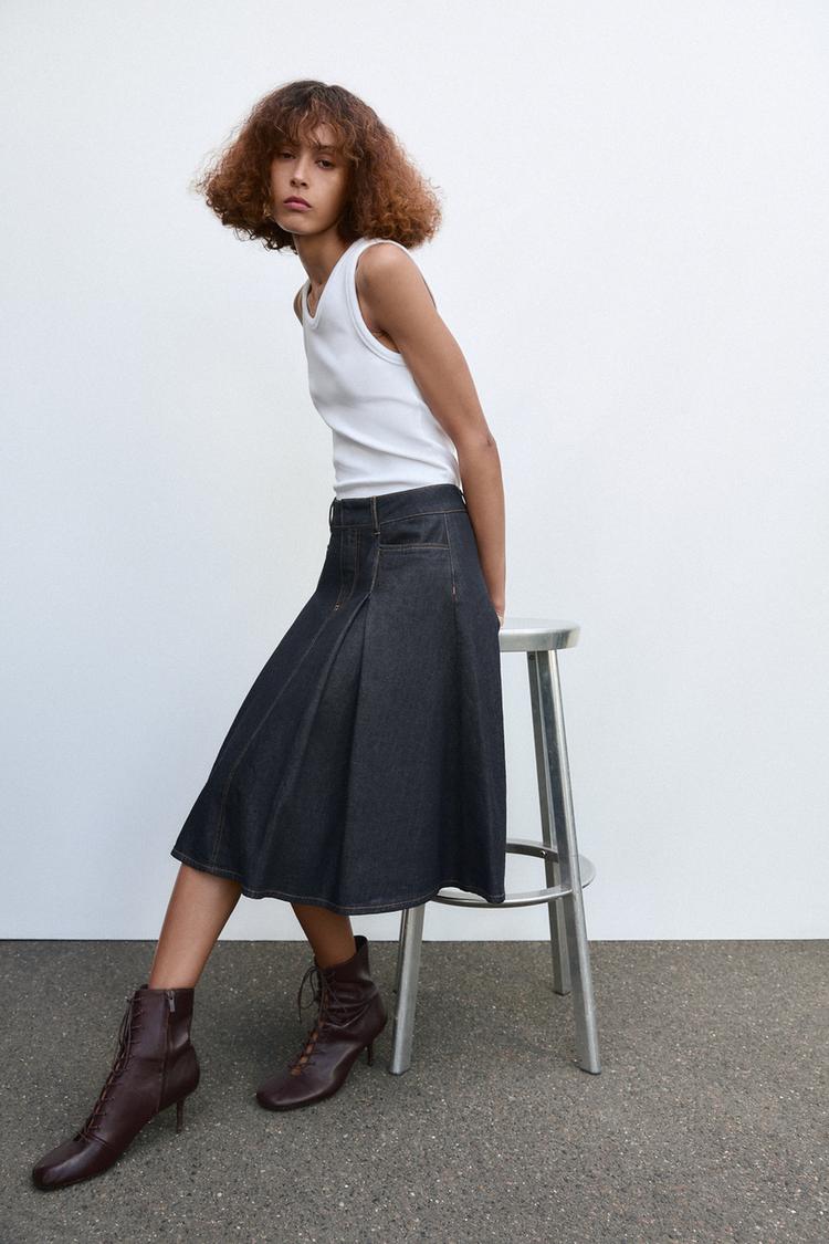 ZW COLLECTION DENIM MIDI SKIRT