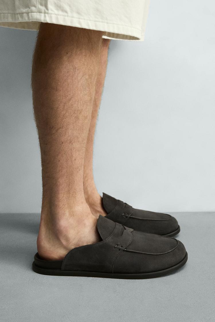 SPLIT LEATHER LOAFER CLOGS - Zara product image