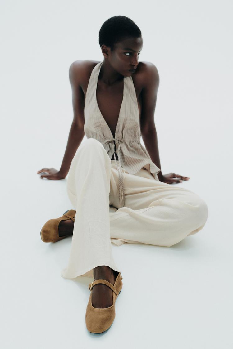 SUEDE BALLET FLATS - Zara product image