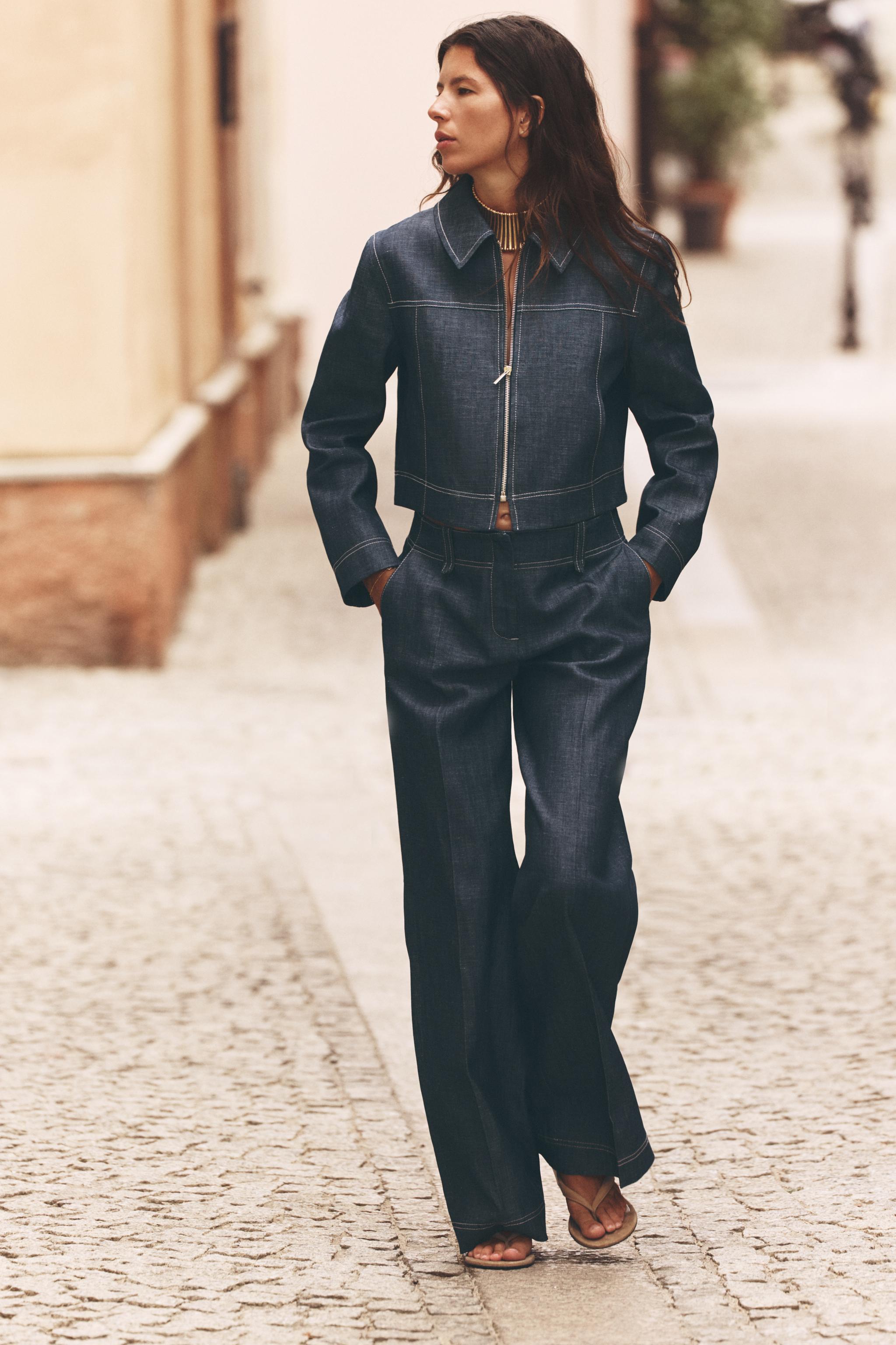 CONTRAST STITCHING PANTS