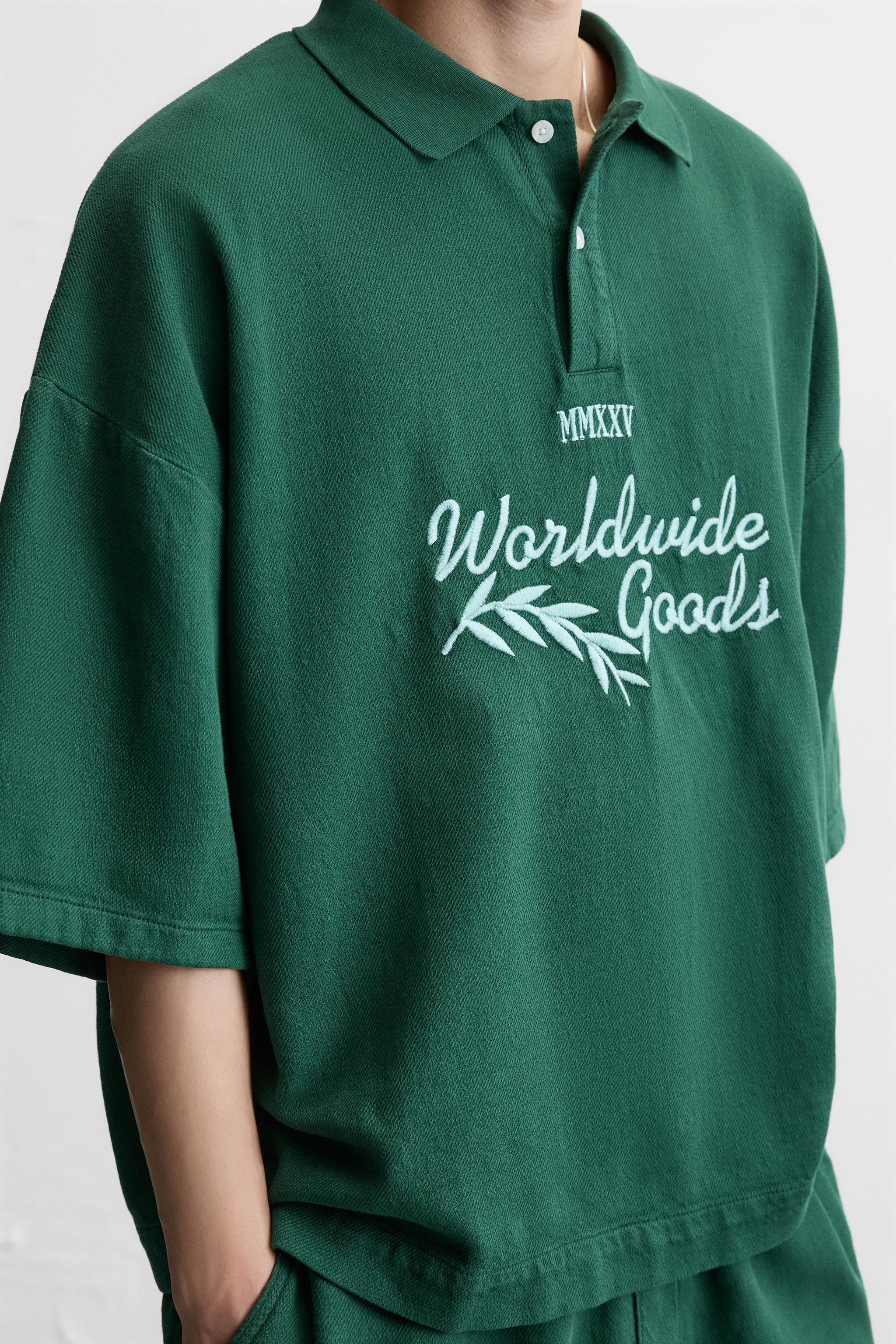 EMBROIDERED BOXY FIT POLO SHIRT