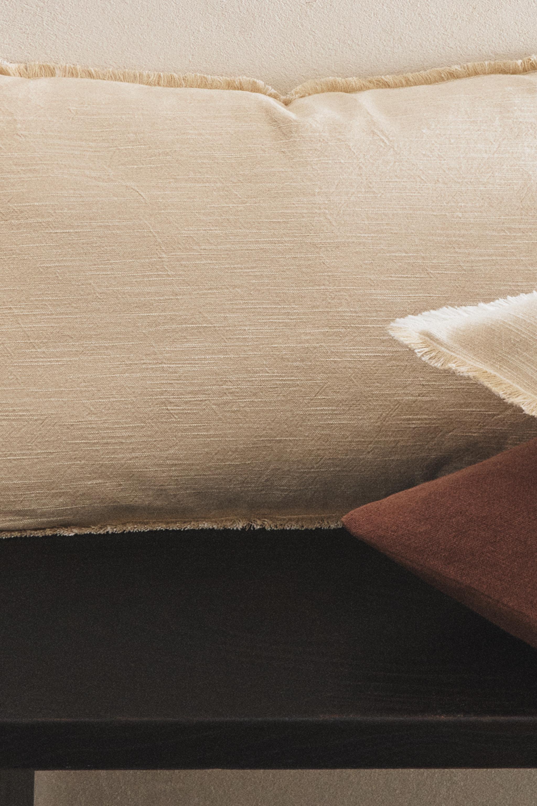 FRINGED THROW PILLOW COVER