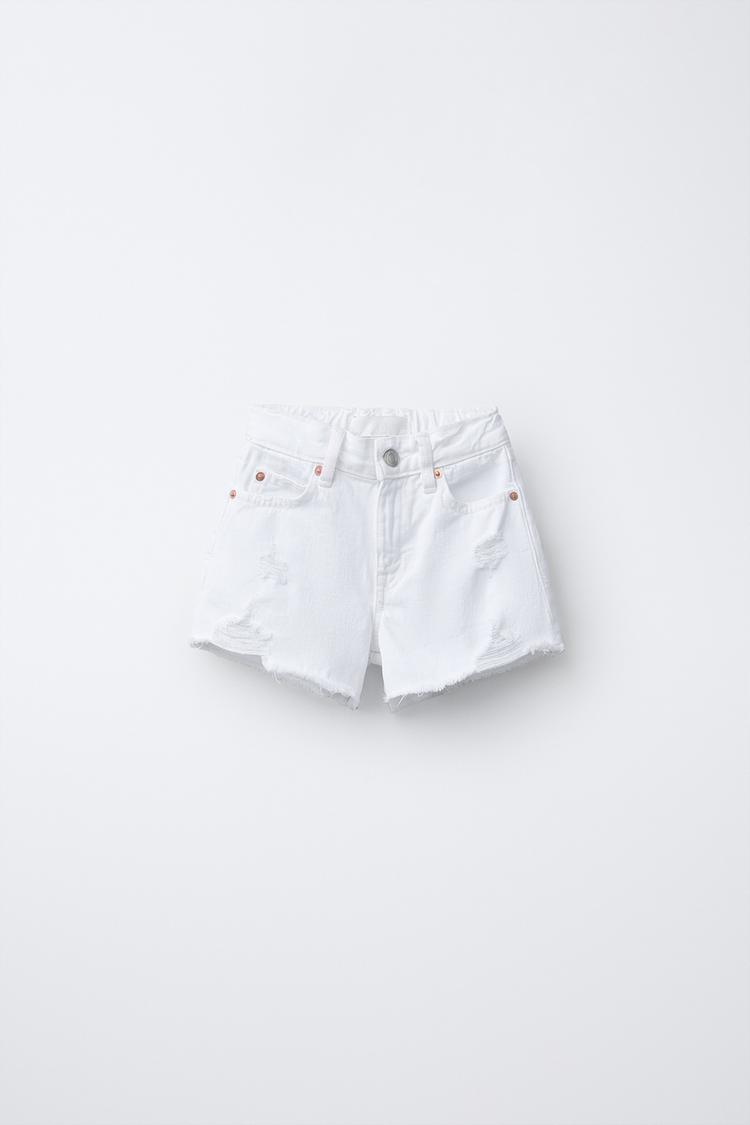 RIPPED DENIM SHORTS - Zara product image