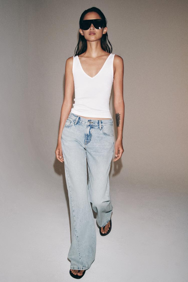 ZW COLLECTION RELAXED FLARE LOW-RISE JEANS - Zara product image
