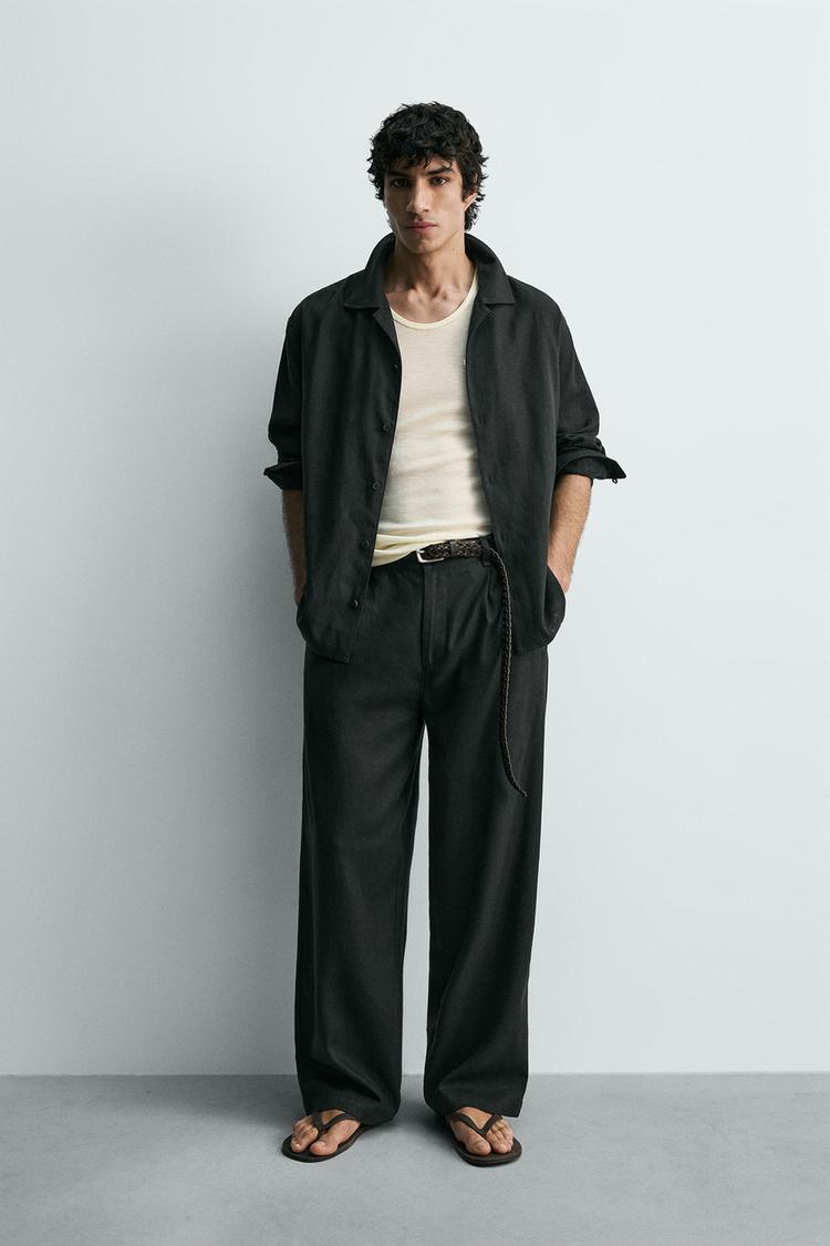 RELAXED FIT LINEN - VISCOSE PANTS - Zara product image