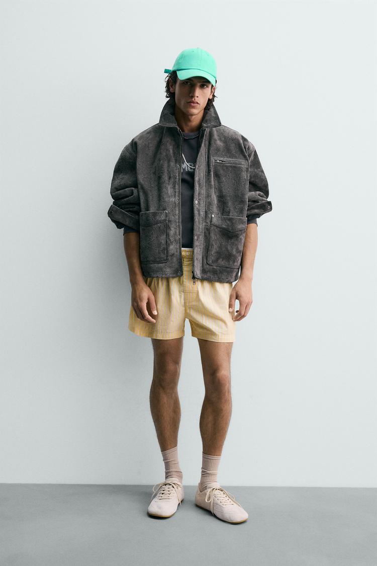 RELAXED FIT SUEDE LEATHER JACKET