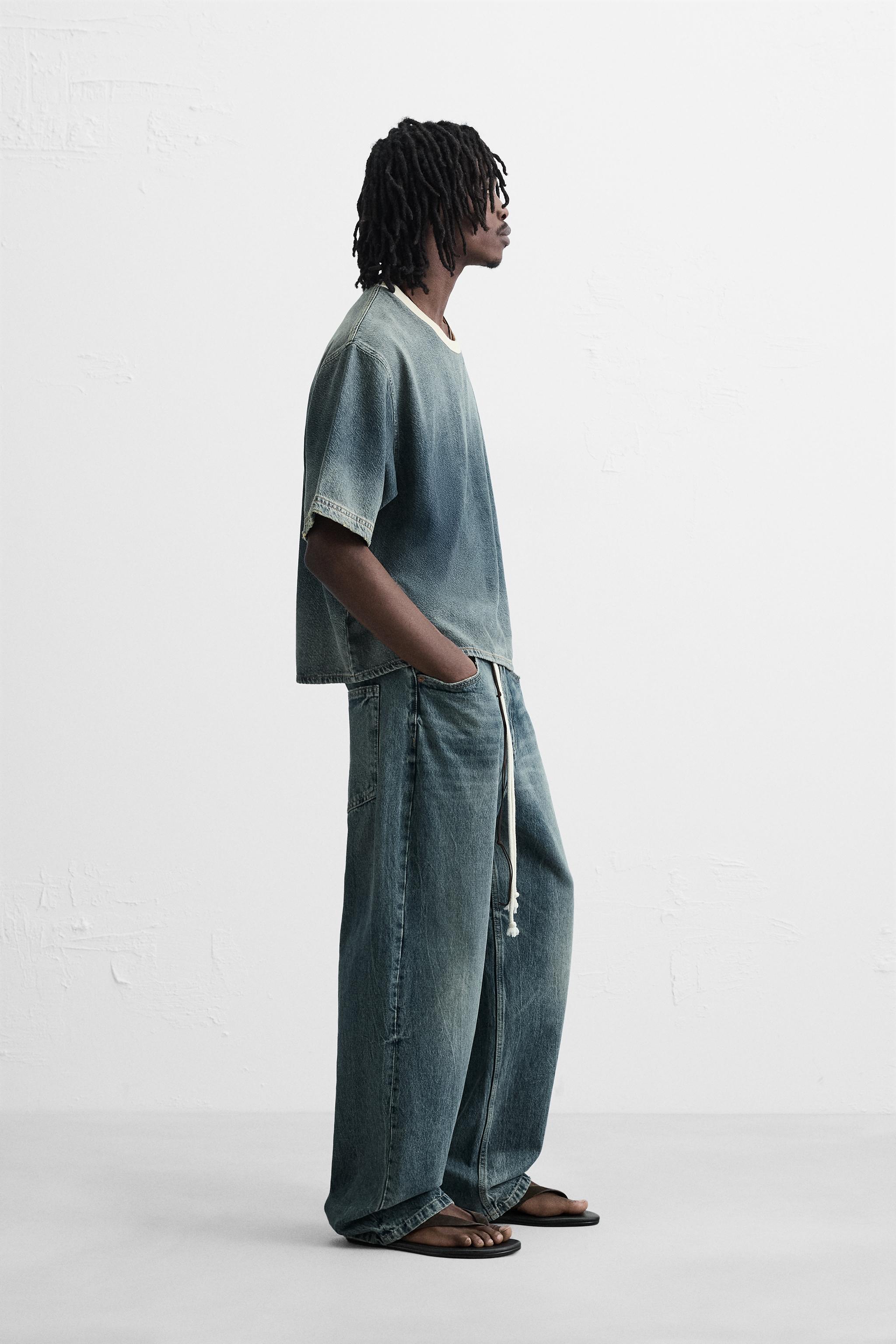 T-SHIRT EN DENIM CROPPED