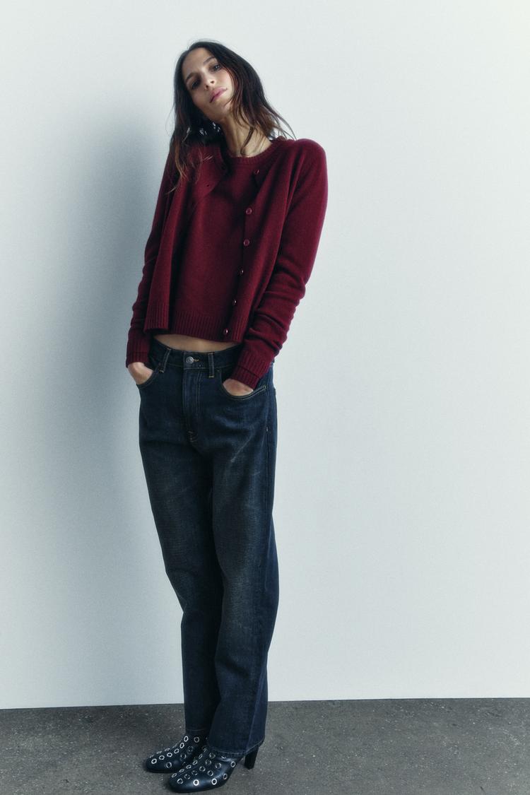 100% WOOL PLAIN KNIT JACKET - Zara product image