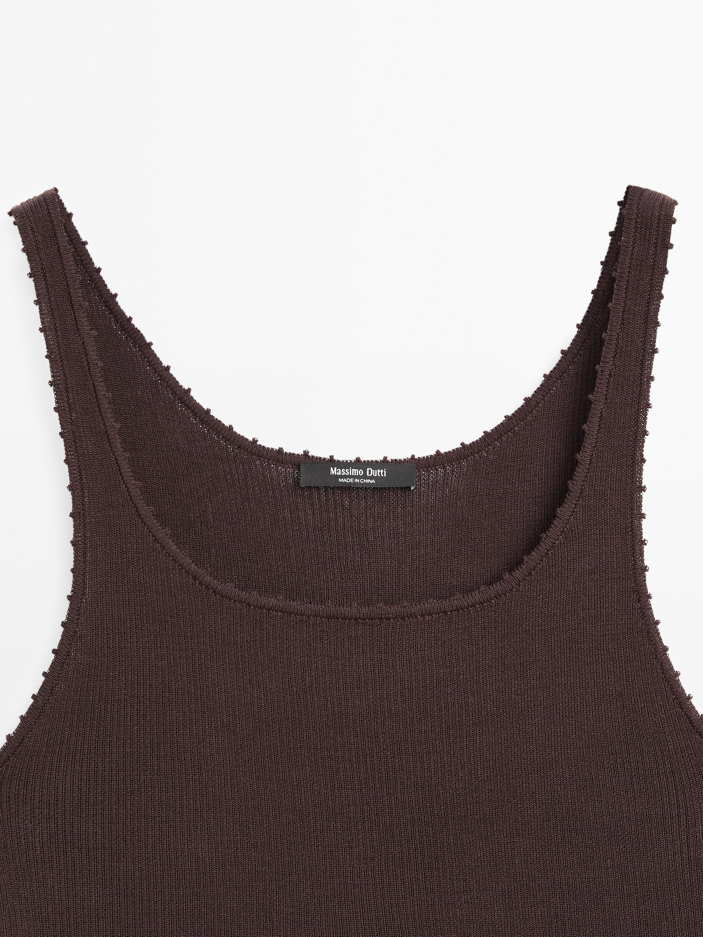 100% cotton ribbed knit top