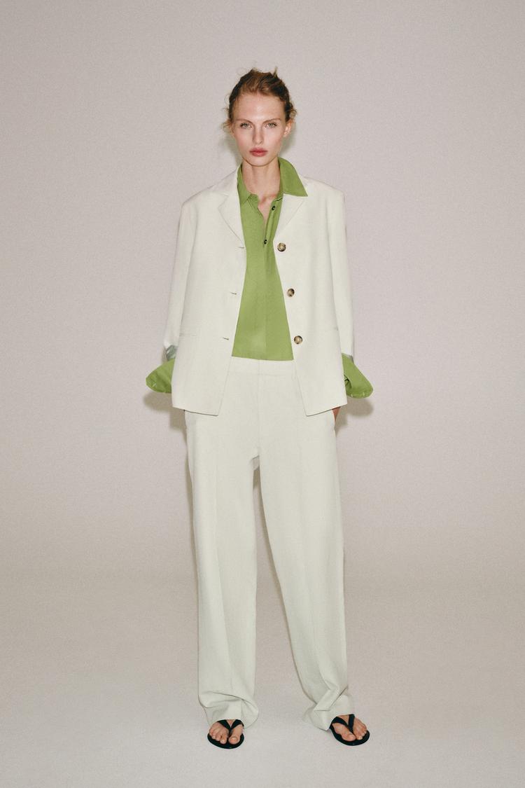 ZW COLLECTION STRAIGHT LINEN BLAZER - Zara product image
