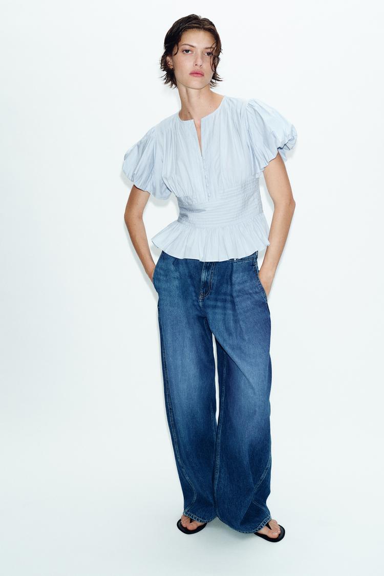 PUFF SLEEVE PINTUCK BLOUSE - Zara product image