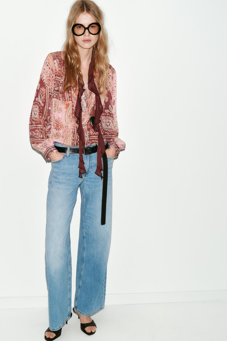 PRINTED TIE BLOUSE - Zara product image