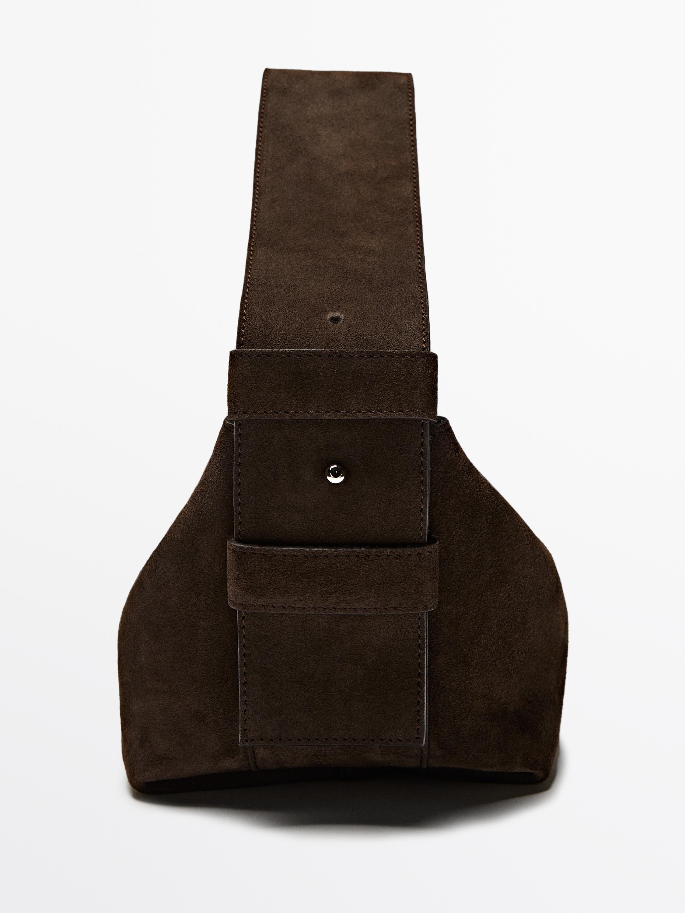 Sac porté épaule en cuir et croûte de cuir