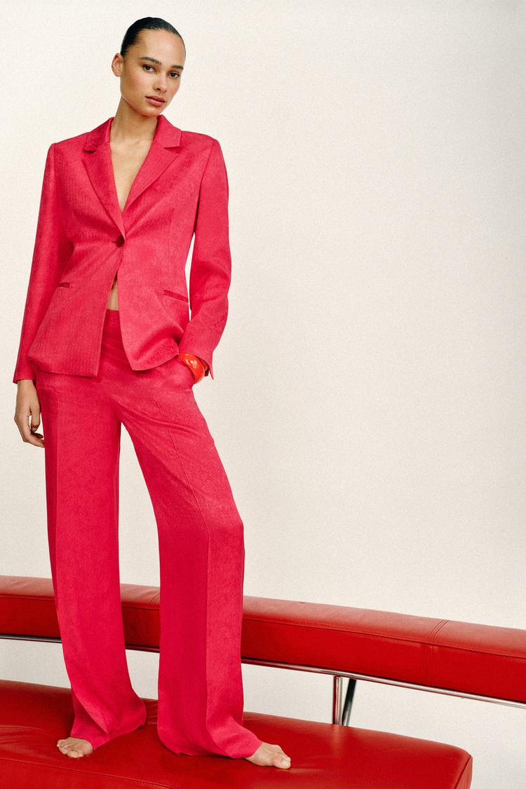 JACQUARD STRAIGHT LEG PANTS - Zara product image