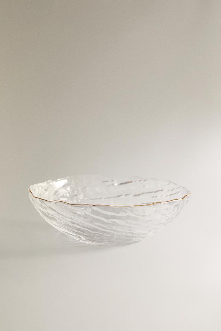 GLASS BOWL WITH GOLD RIM - Zara product image