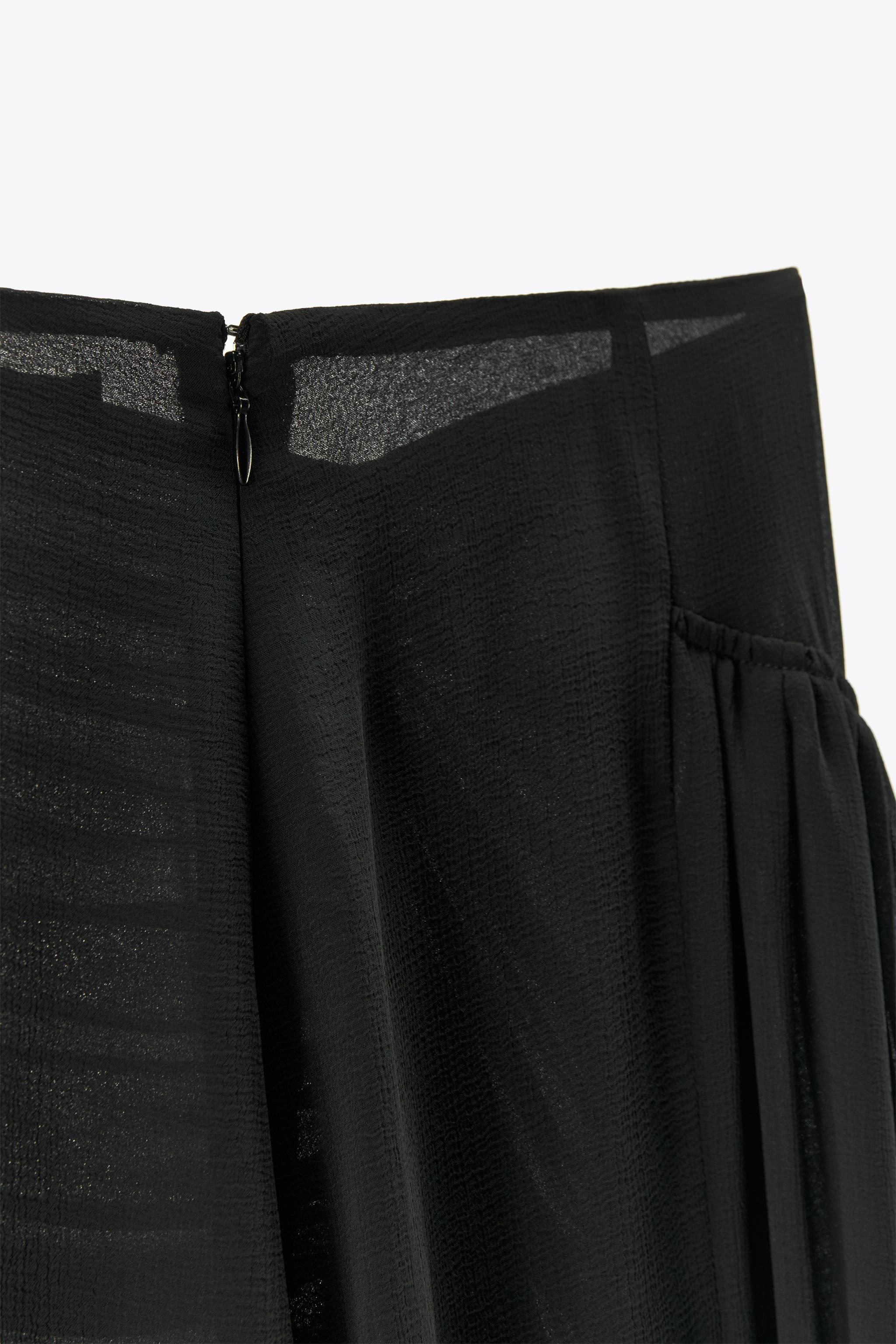 JUPE MIDI GEORGETTE DRAPÉE