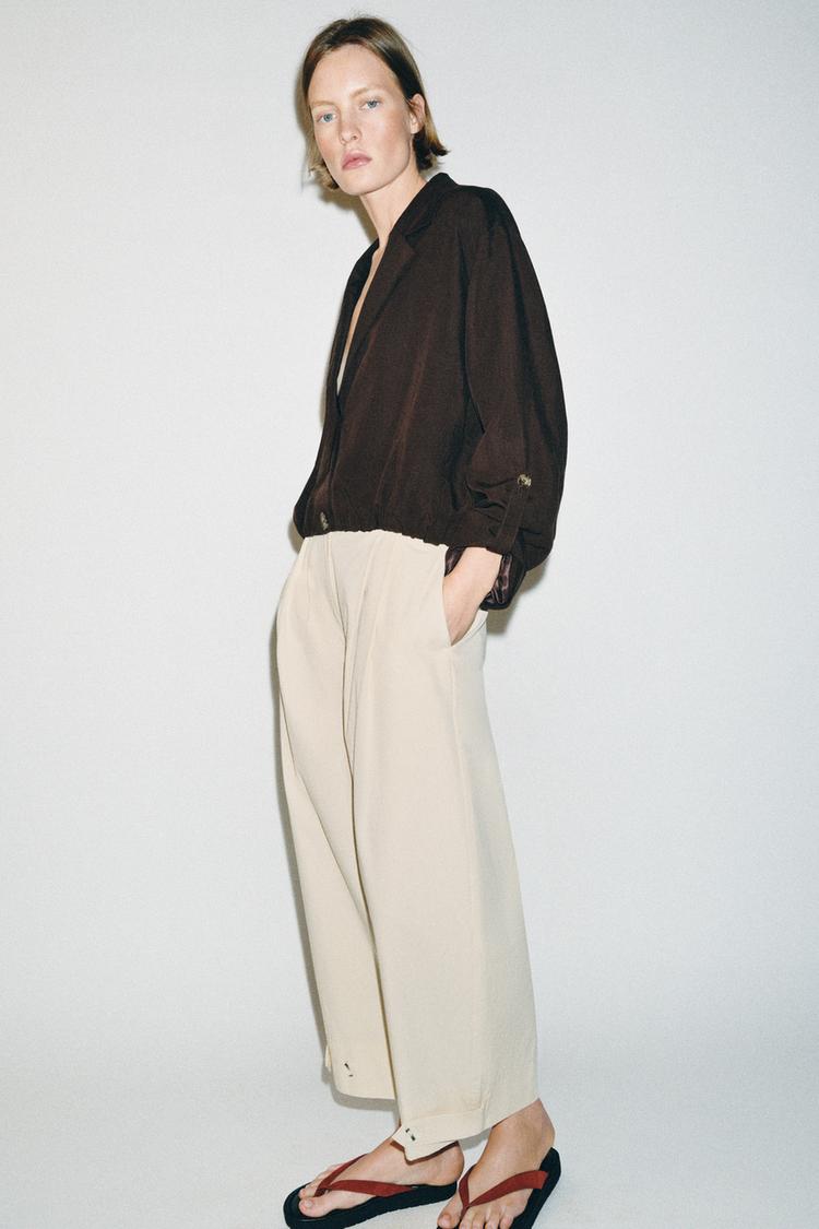 ELASTIC HEM CROPPED JACKET - Zara product image