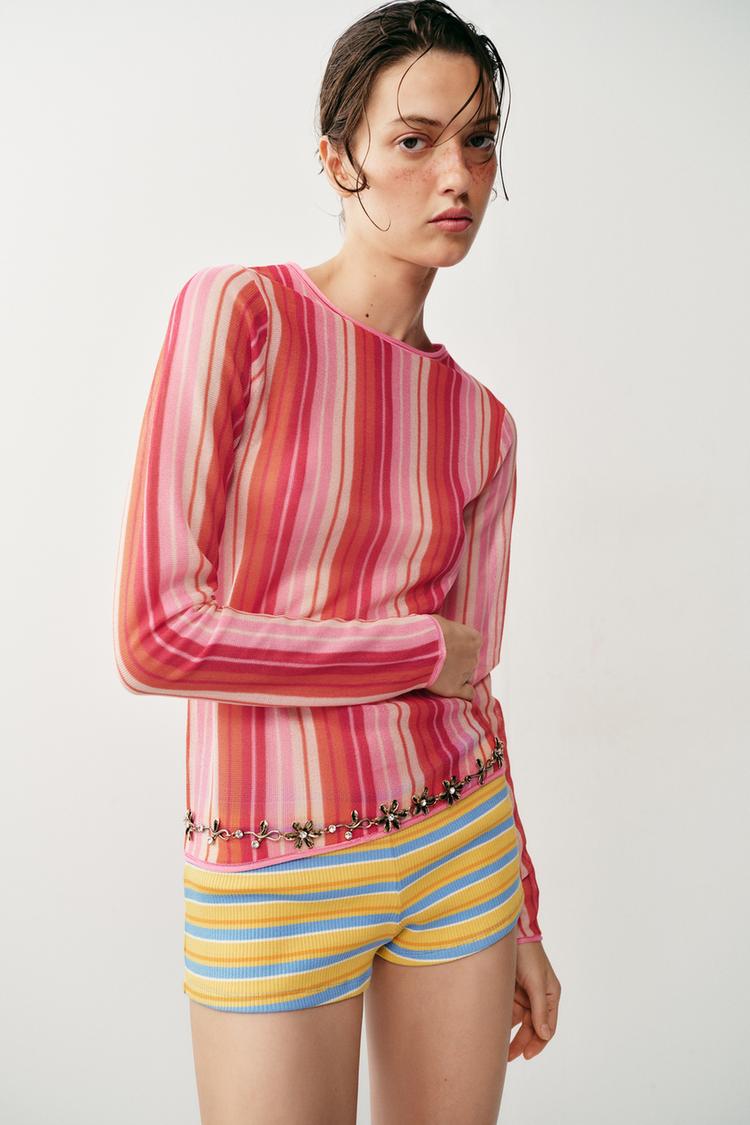 METALLIC FLOWER JEWEL BELT - Zara product image