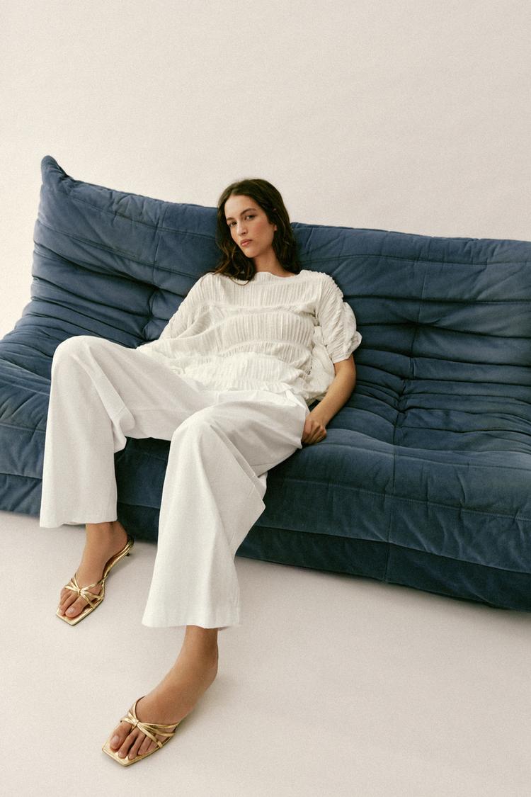 METALLIC EFFECT SANDALS - Zara product image